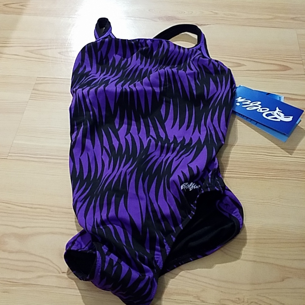 Purple/black bathing suit